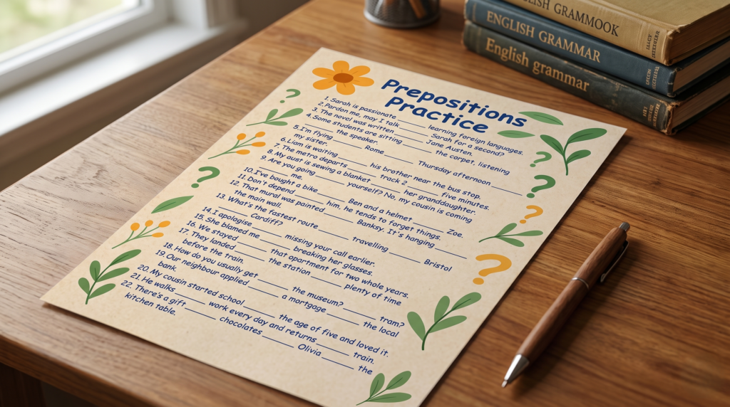 esl resources - preposition practice